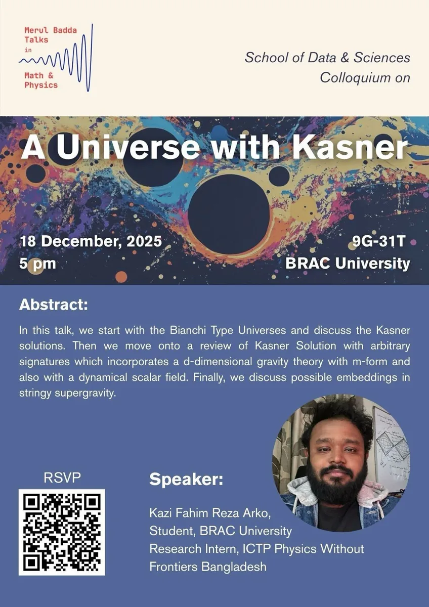A Universe with Kasner colloquium poster